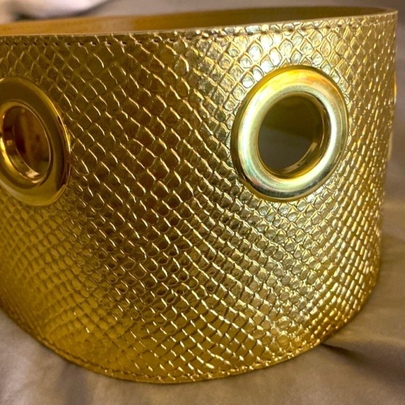 Roberto Cavalli Class NWOT limited edition Gold Belt fancy wide gold exclusive S - Picture 2 of 8